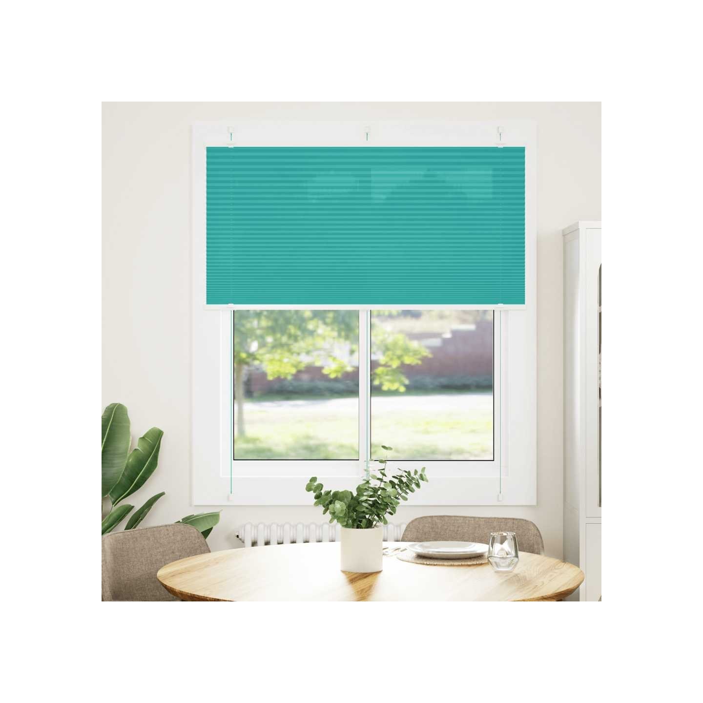 Store plissé vert pétrole 115x150cm largeur du tissu 114,4cm