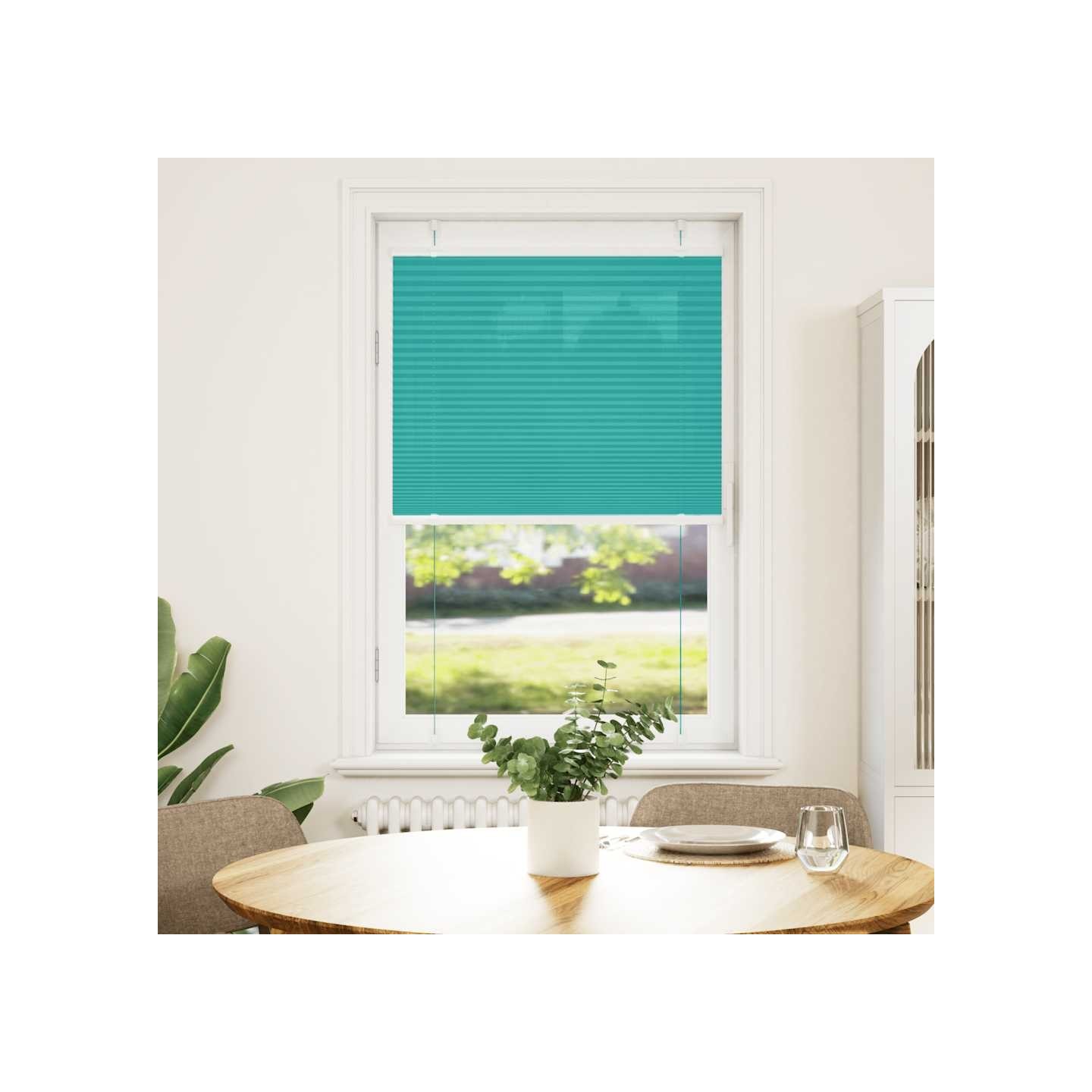 Store plissé vert pétrole 75x150 cm largeur du tissu 74,4 cm