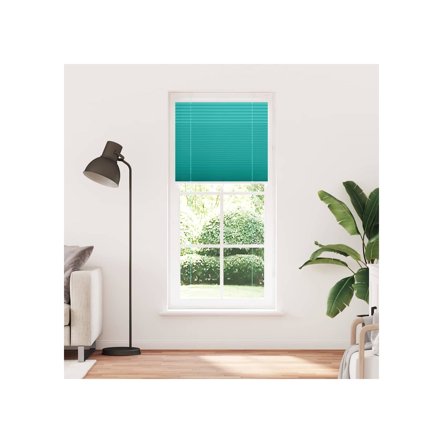 Store plissé vert pétrole 95x200 cm largeur du tissu 94,4 cm