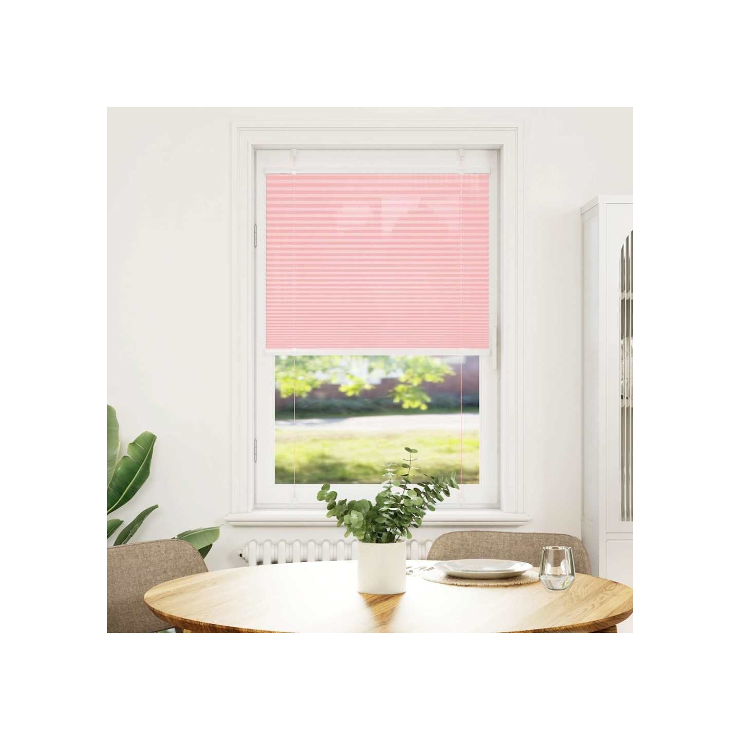 Store plissé rose 75x100 cm largeur du tissu 74,4 cm polyester