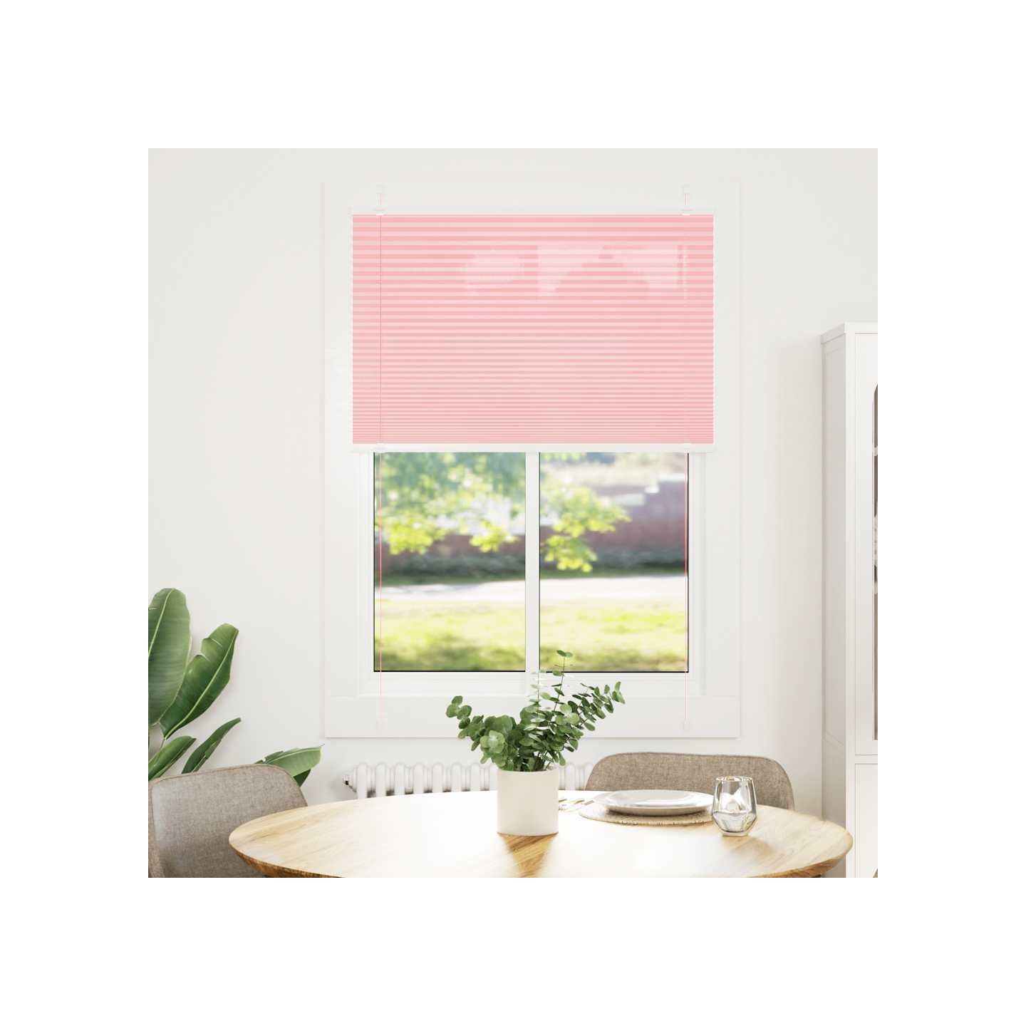 Store plissé rose 100x150 cm largeur du tissu 99,4cm polyester