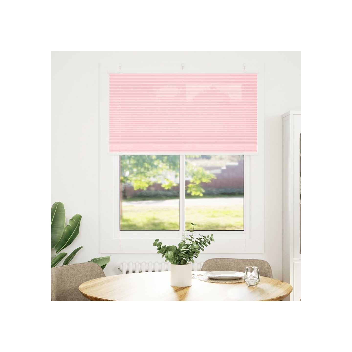 Store plissé rose 105x150 cm largeur du tissu 104,4cm polyester