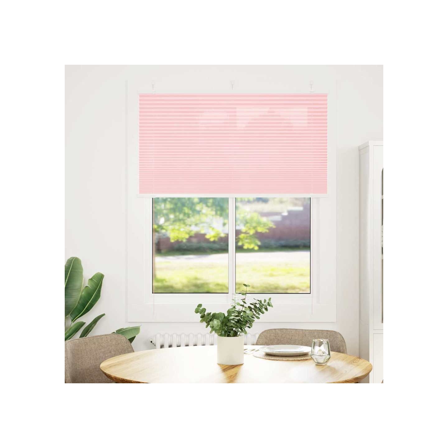 Store plissé rose 110x150 cm largeur du tissu 109,4cm polyester