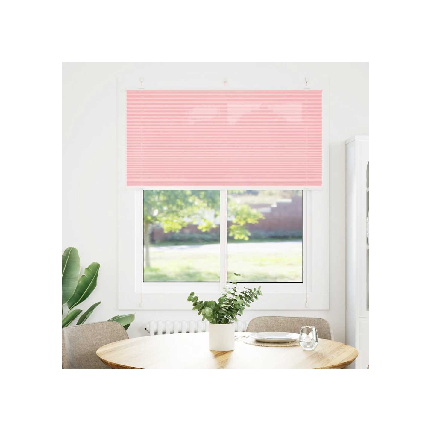 Store plissé rose 115x150 cm largeur du tissu 114,4cm polyester