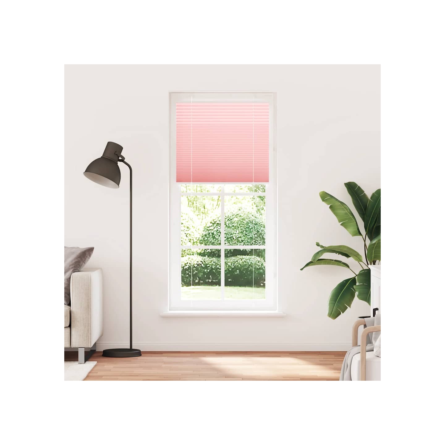 Store plissé rose 100x200 cm largeur du tissu 99,4 cm polyester