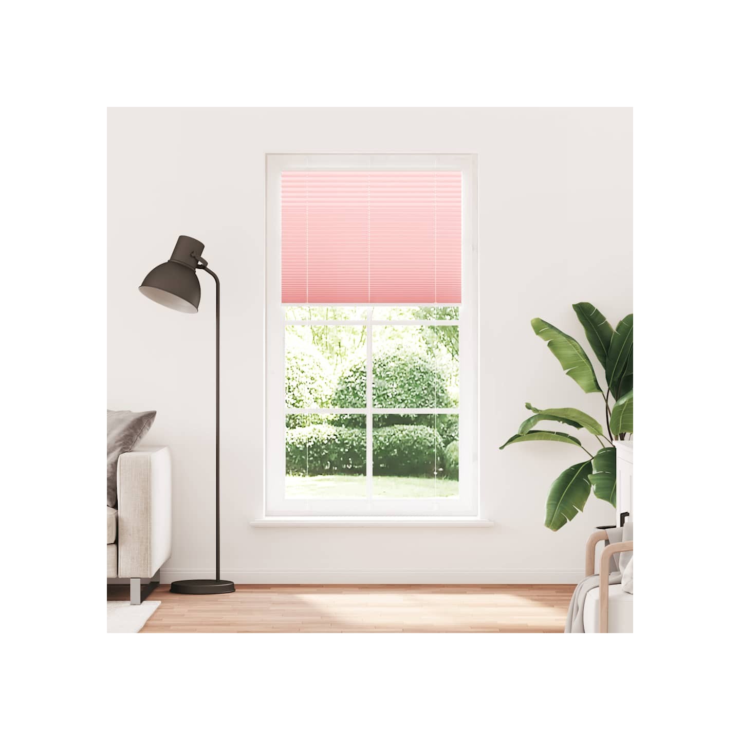 Store plissé rose 110x200 cm largeur du tissu 109,4cm polyester