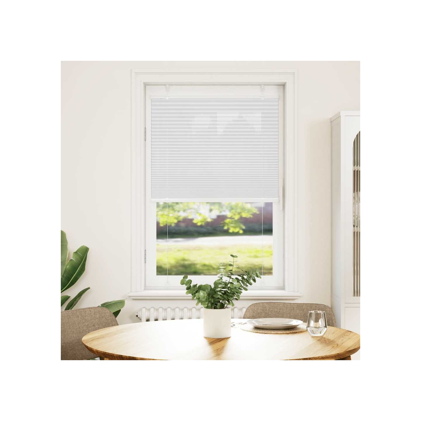 Store plissé blanc 80x100 cm largeur du tissu 79,4 cm polyester