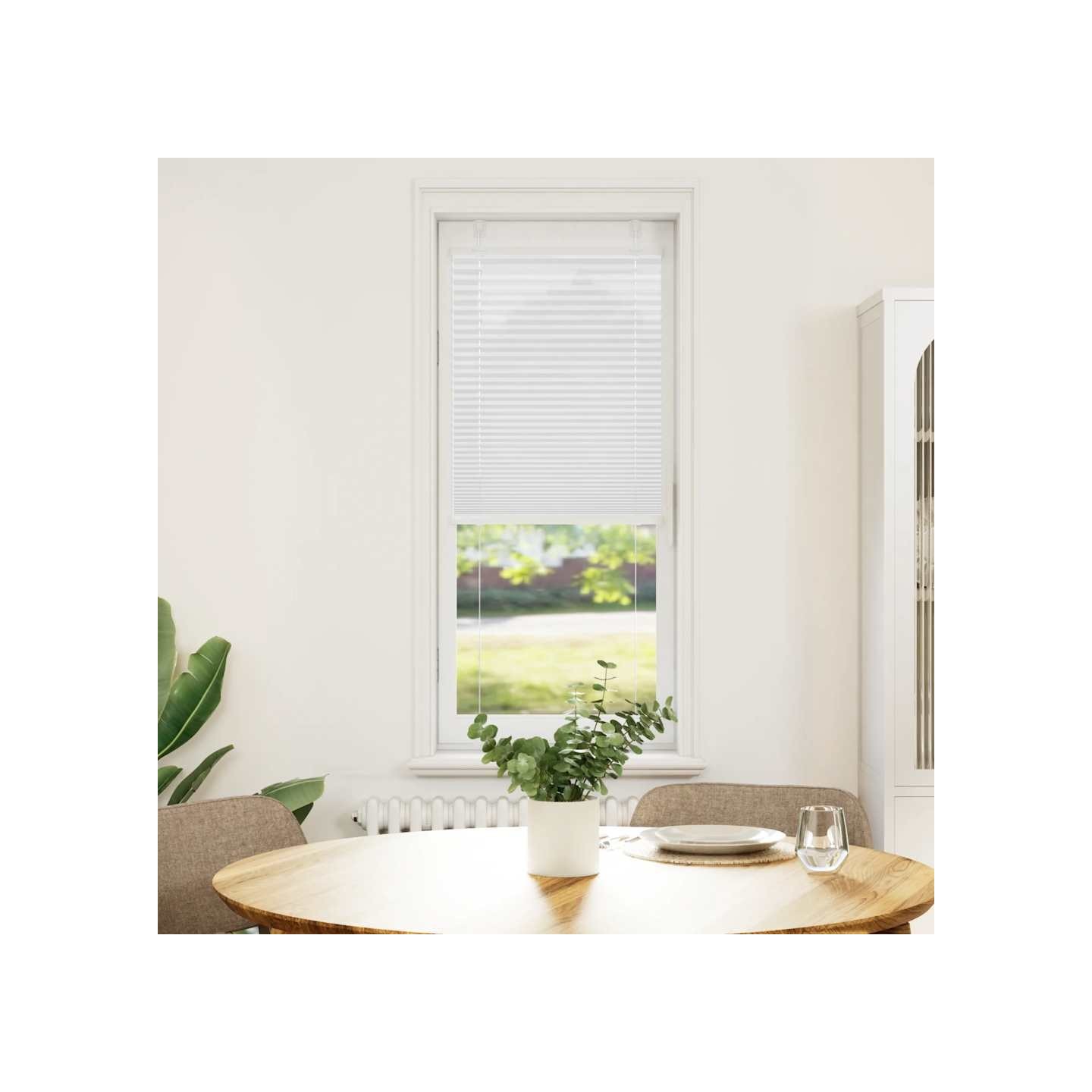Store plissé blanc 45x100 cm largeur du tissu 44,4 cm polyester