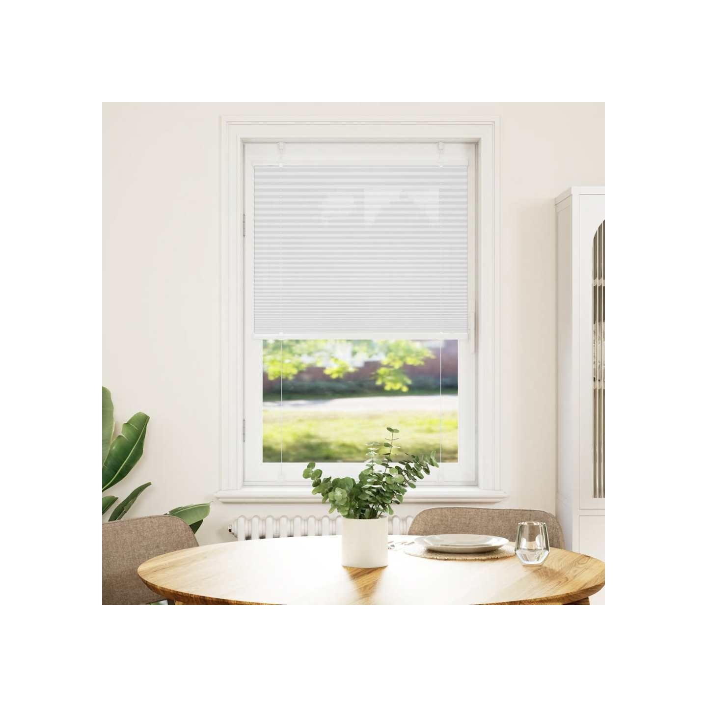Store plissé blanc 75x100 cm largeur du tissu 74,4 cm polyester