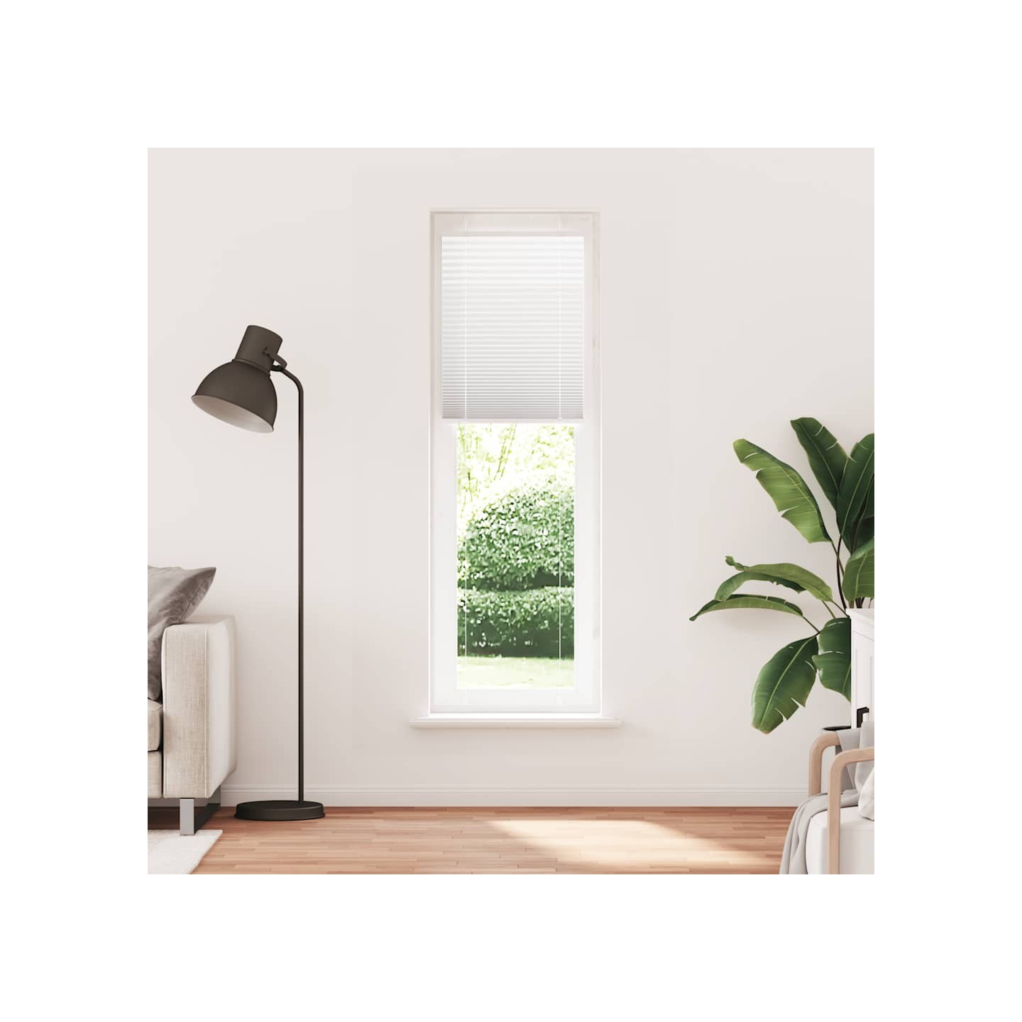 Store plissé blanc 60x200 cm largeur du tissu 59,4 cm polyester