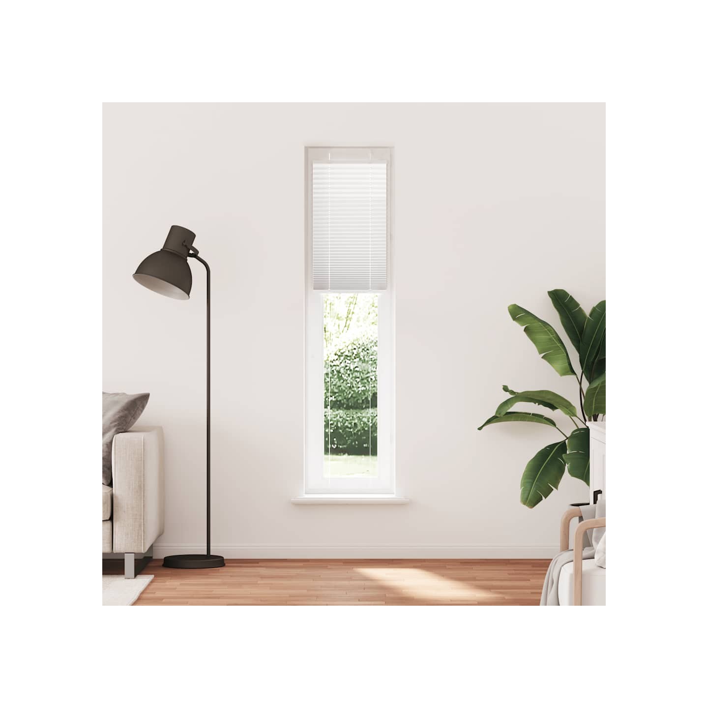 Store plissé blanc 50x200 cm largeur du tissu 49,4 cm polyester