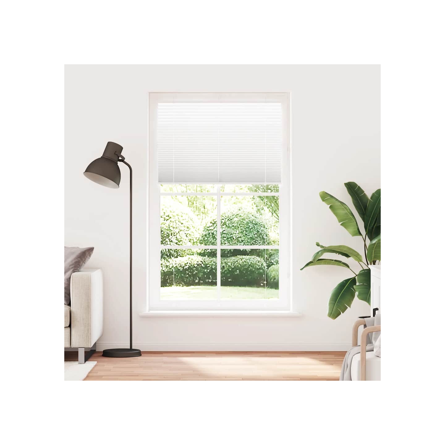 Store plissé blanc 115x200cm largeur du tissu 114,4cm polyester