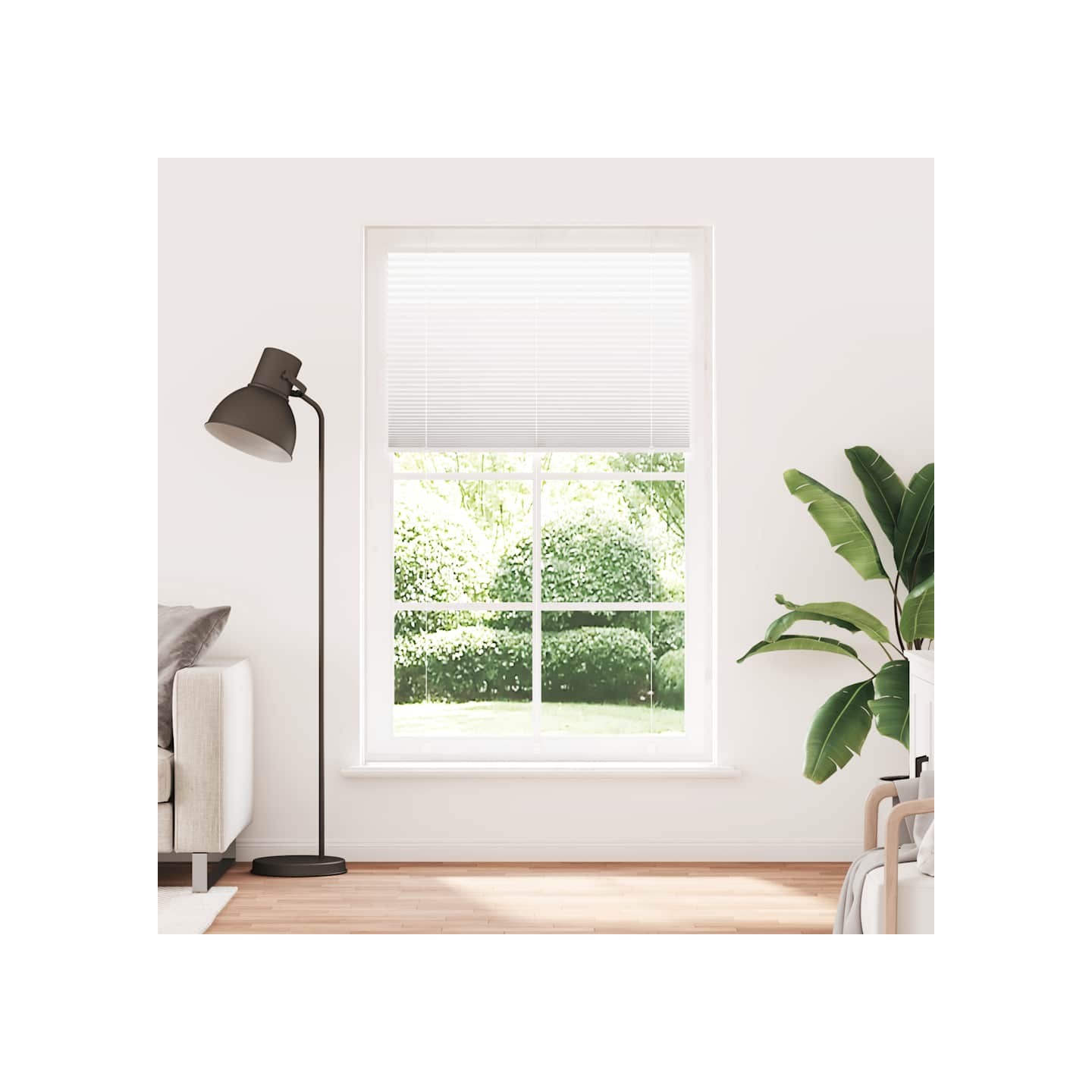 Store plissé blanc 120x200cm largeur du tissu 119,4cm polyester