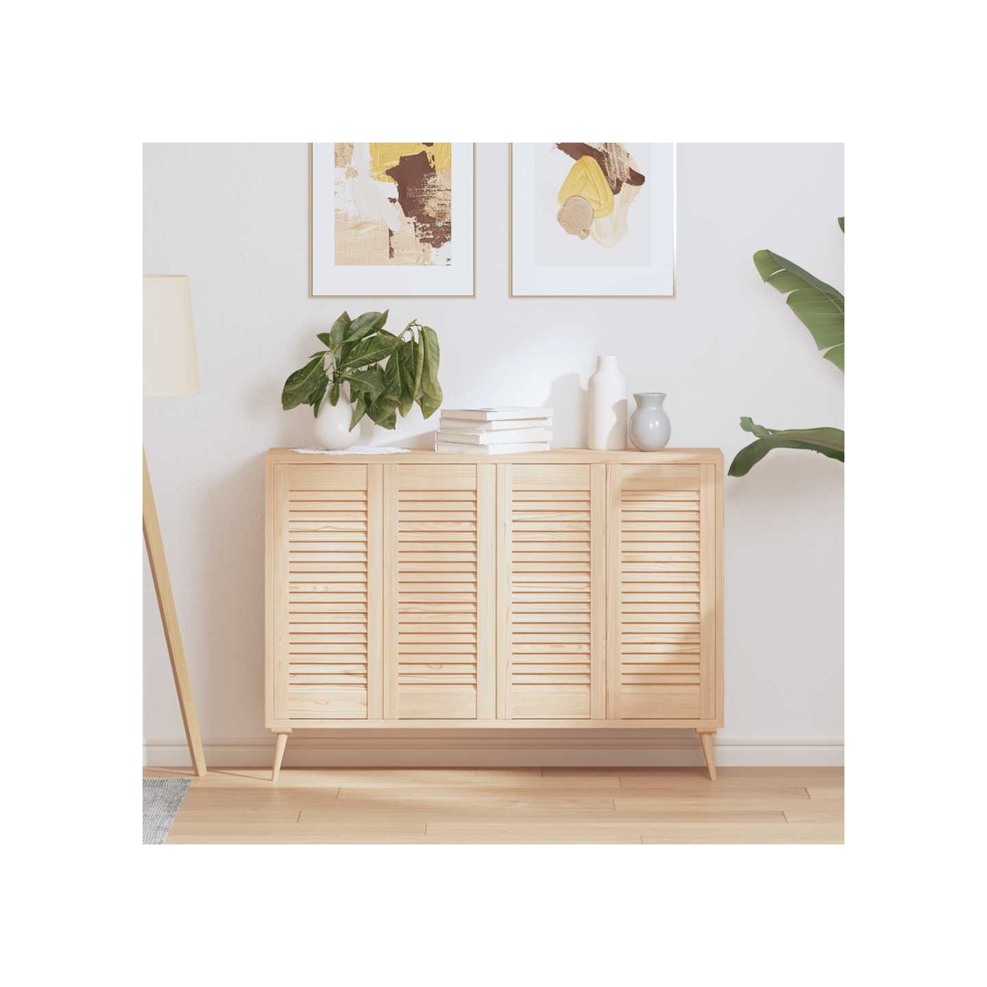 Portes d'armoire à persiennes 4pcs 69x29,5cm bois de pin massif