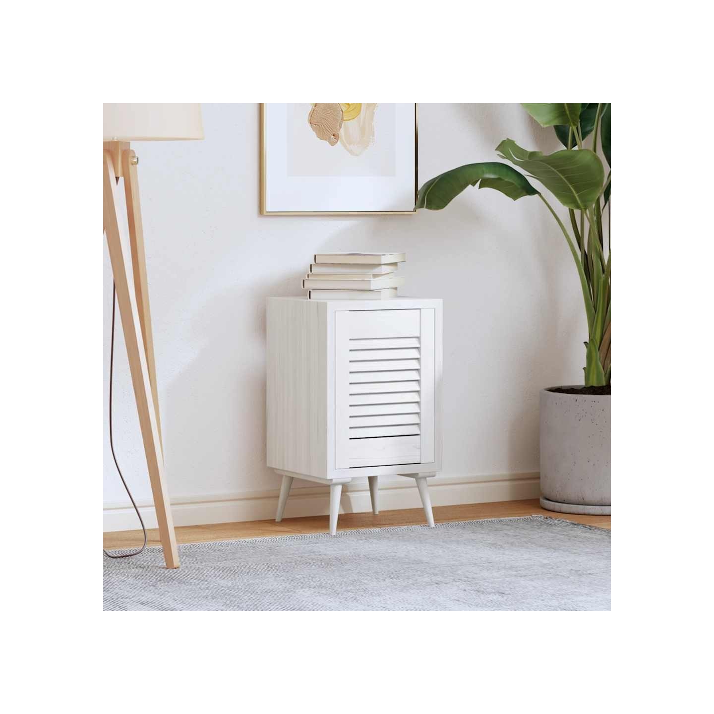 Porte d'armoire à persiennes blanc 39,5x29,5 cm