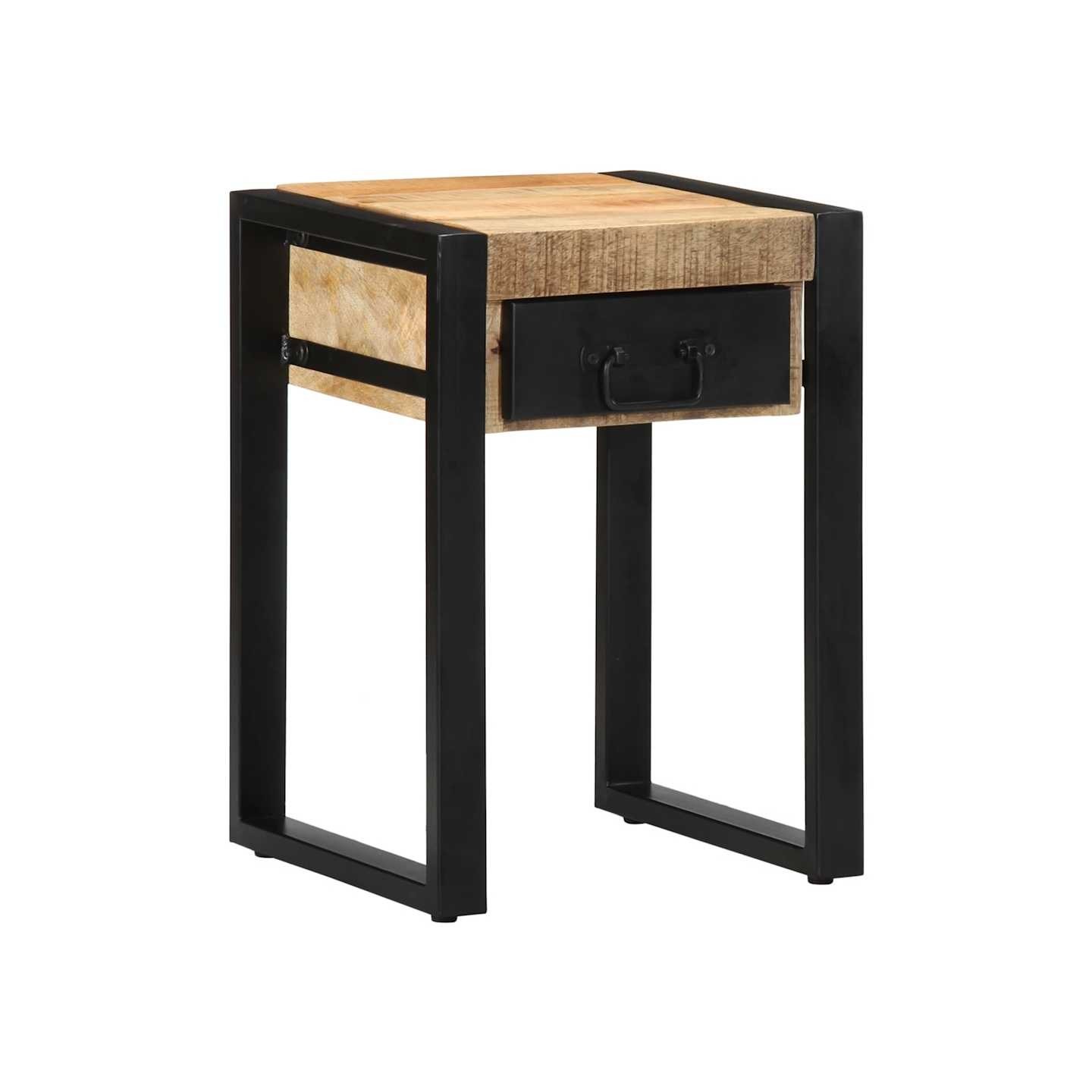 Table d'appoint 35x35x50 cm bois massif de manguier brut