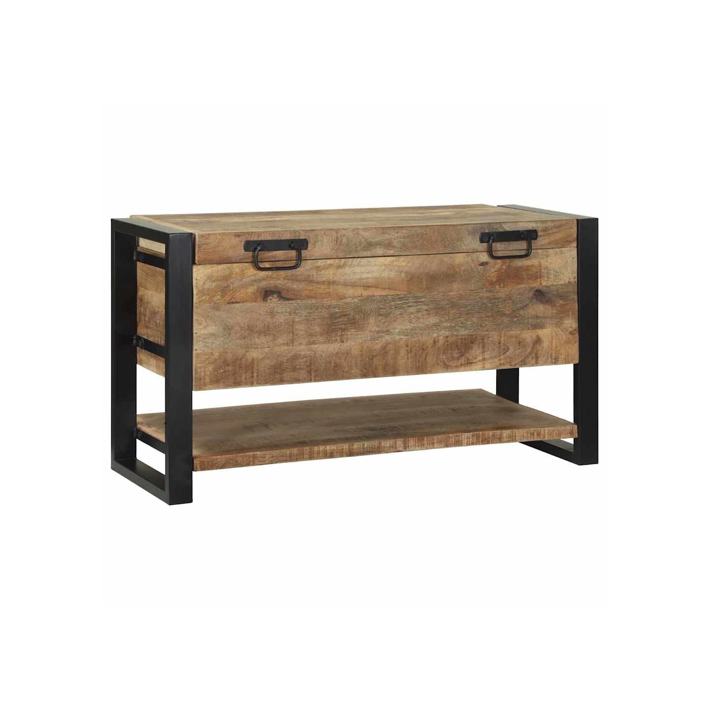 Boîte de rangement avec stockage Marron Bois de manguier massif