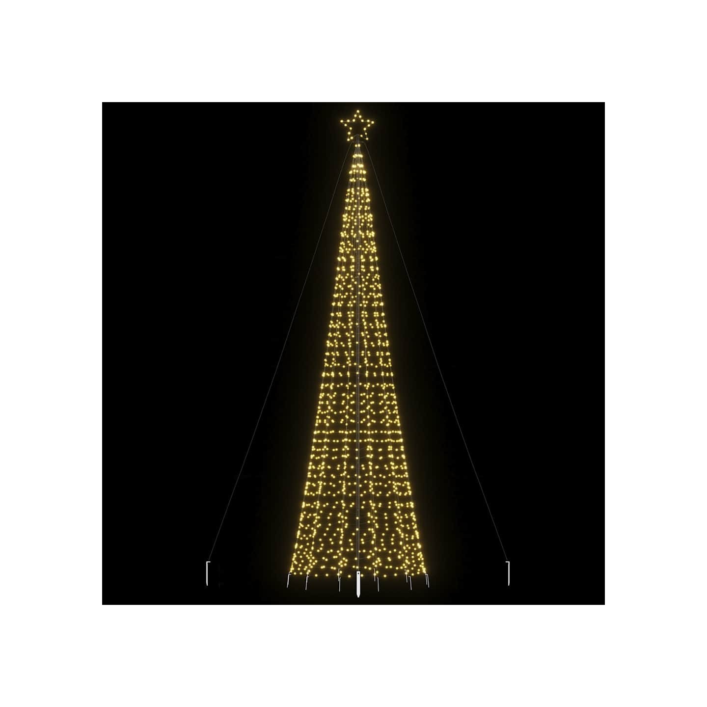 Sapin de Noël à LED avec piquets 1534 LED blanc chaud 500 cm