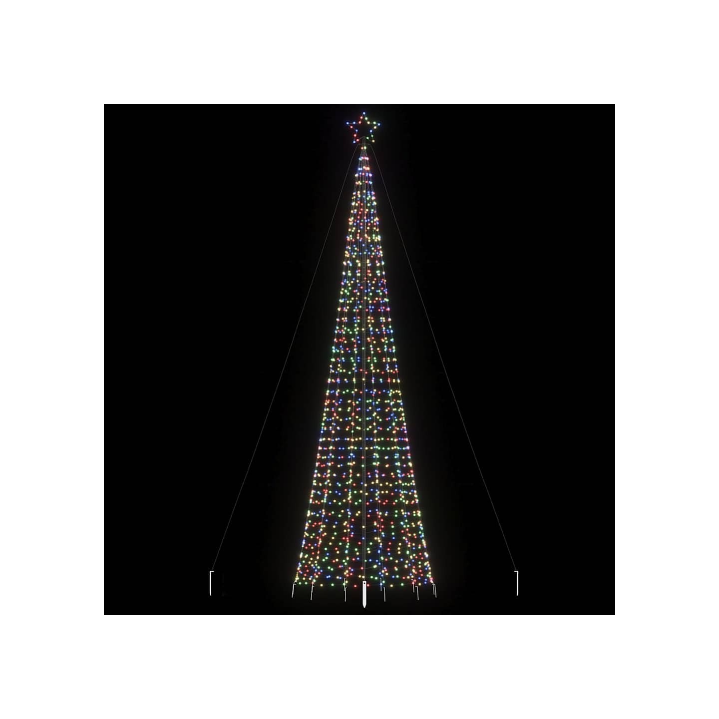 Sapin de Noël à LED avec piquets 1534 LED colorées 500 cm