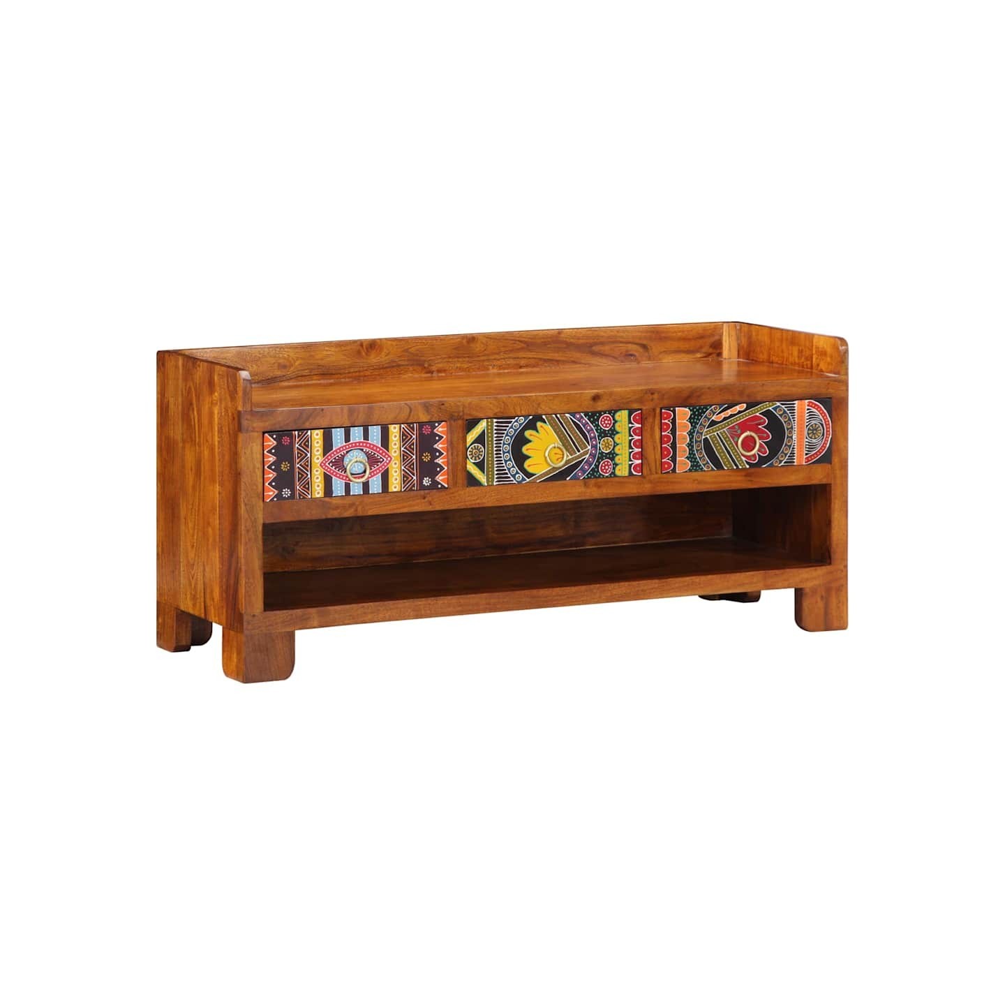 Banc à chaussures avec tiroir Marron miel 100 x 35 x 45 cm