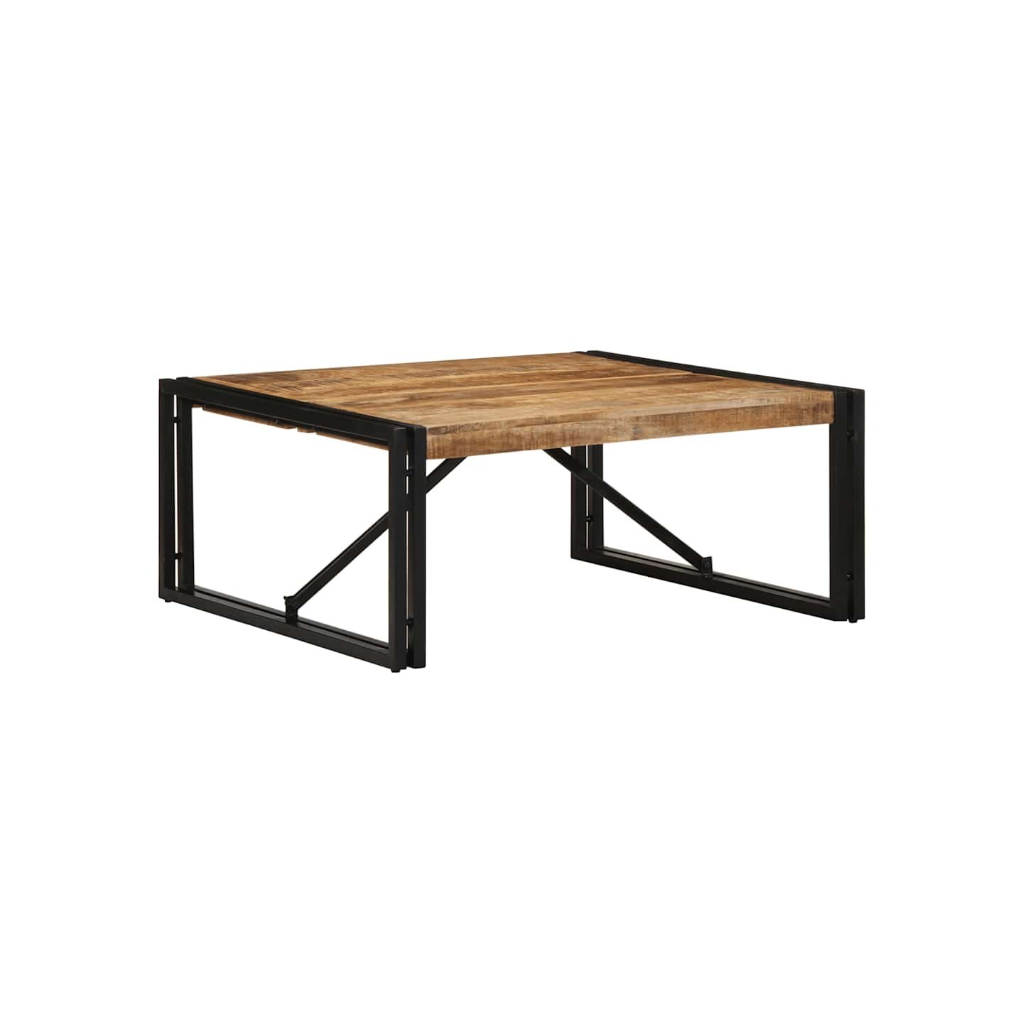 Table basse 80x80x35 cm bois de manguier massif brut