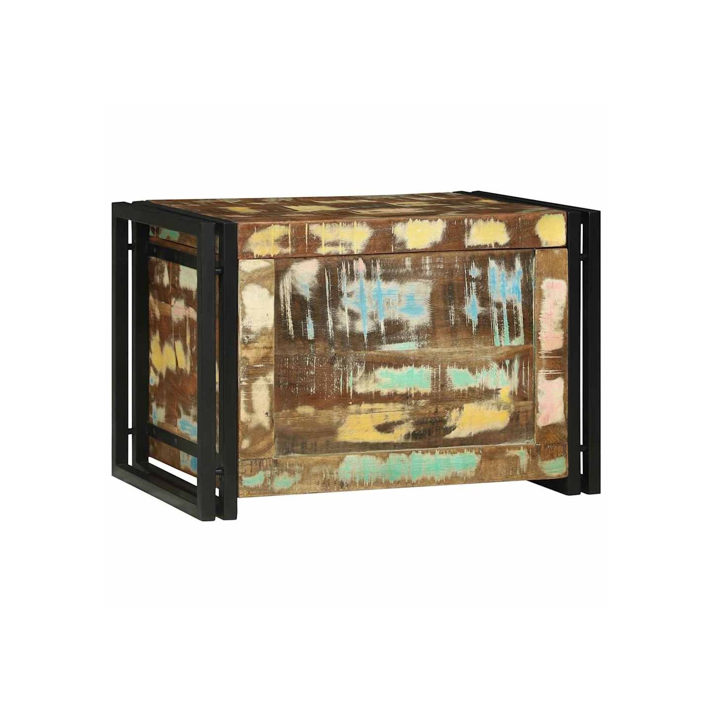 Boîte de rangement Marron et Noir 60 x 40 x 41 cm bois recyclé