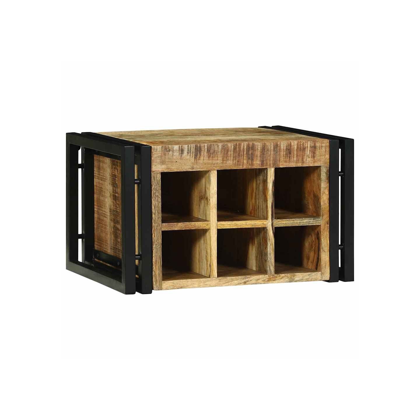 Étagère à vin 2 pc 46 x 35 x 27,5 cm Bois de mangue massif