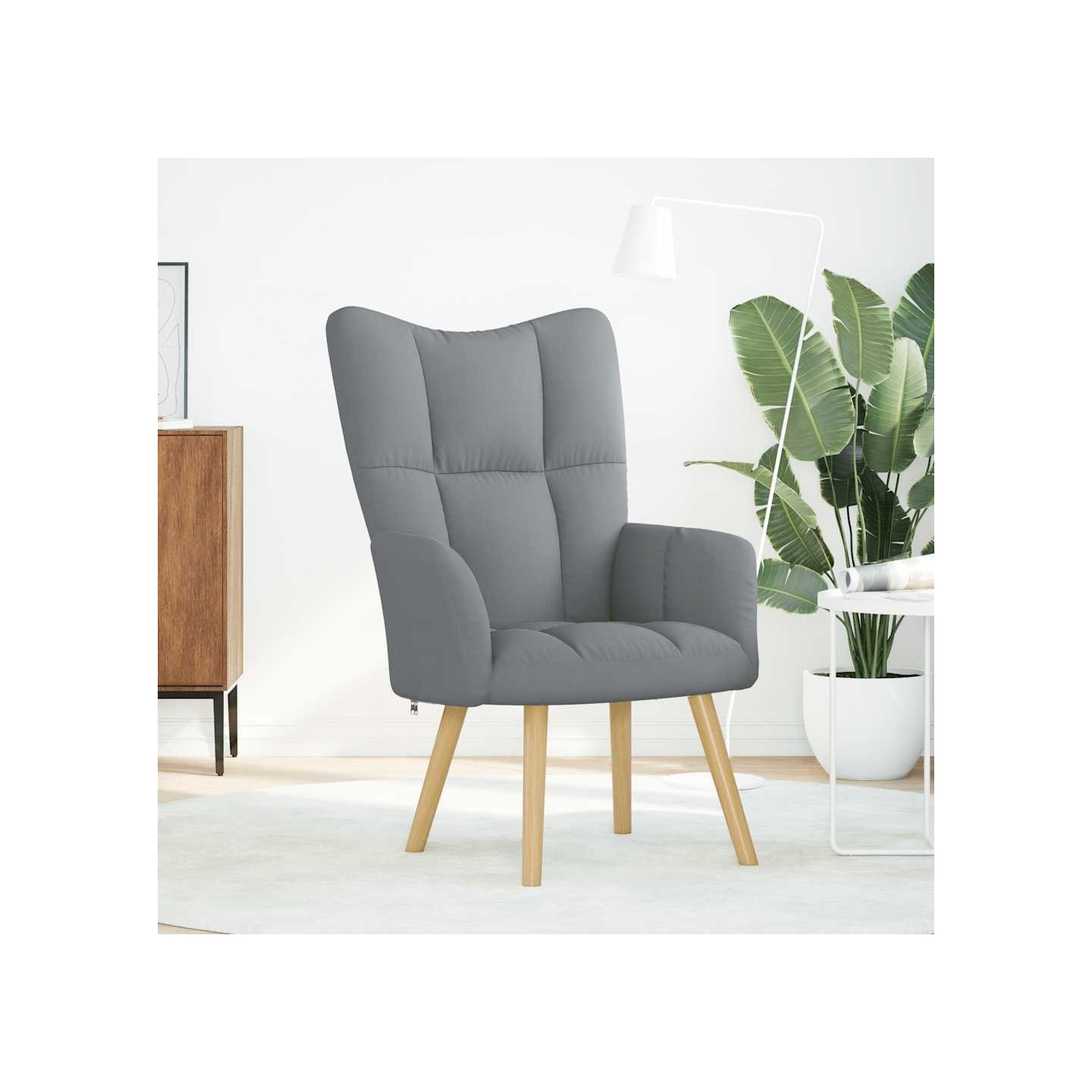 Chaise de relaxation Gris clair Tissu