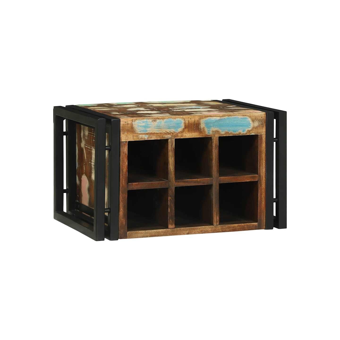 Étagère à vin 2 pc 46 x 35 x 27,5 cm Bois Recyclé Solide