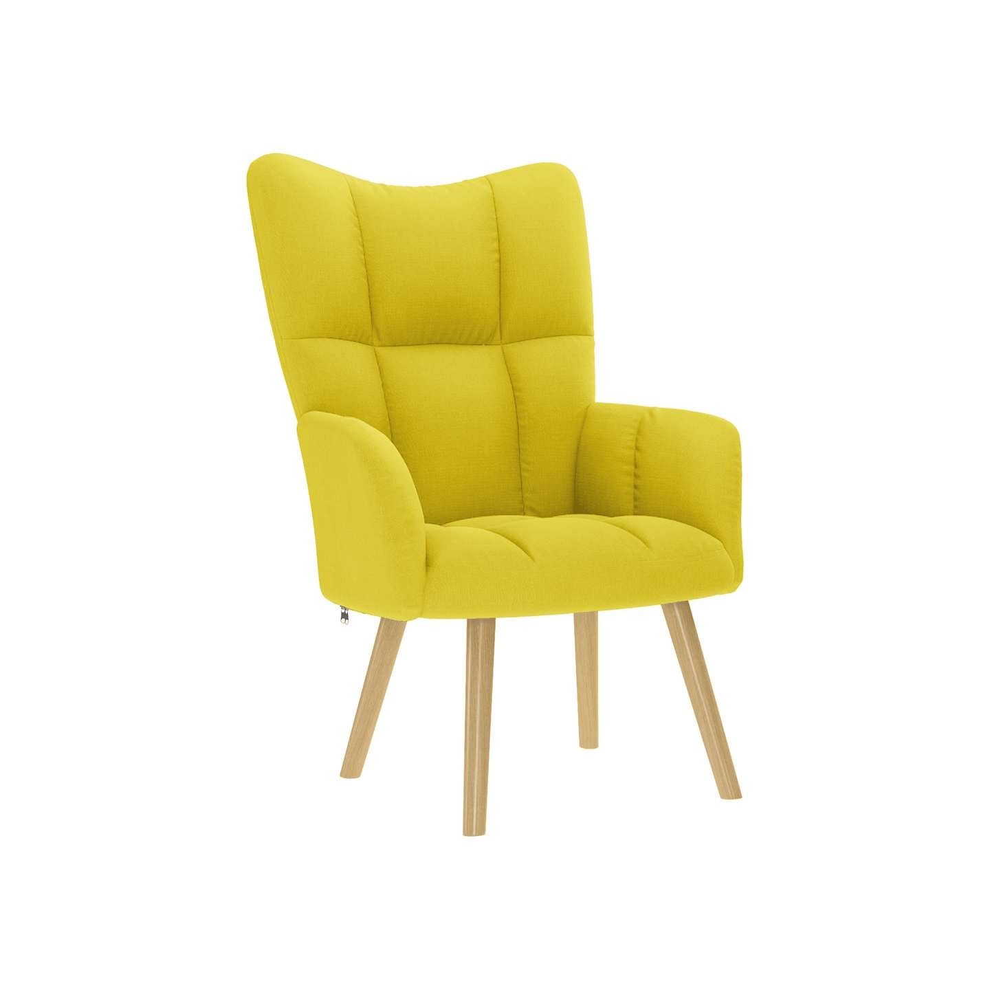 Chaise de relaxation jaune clair tissu