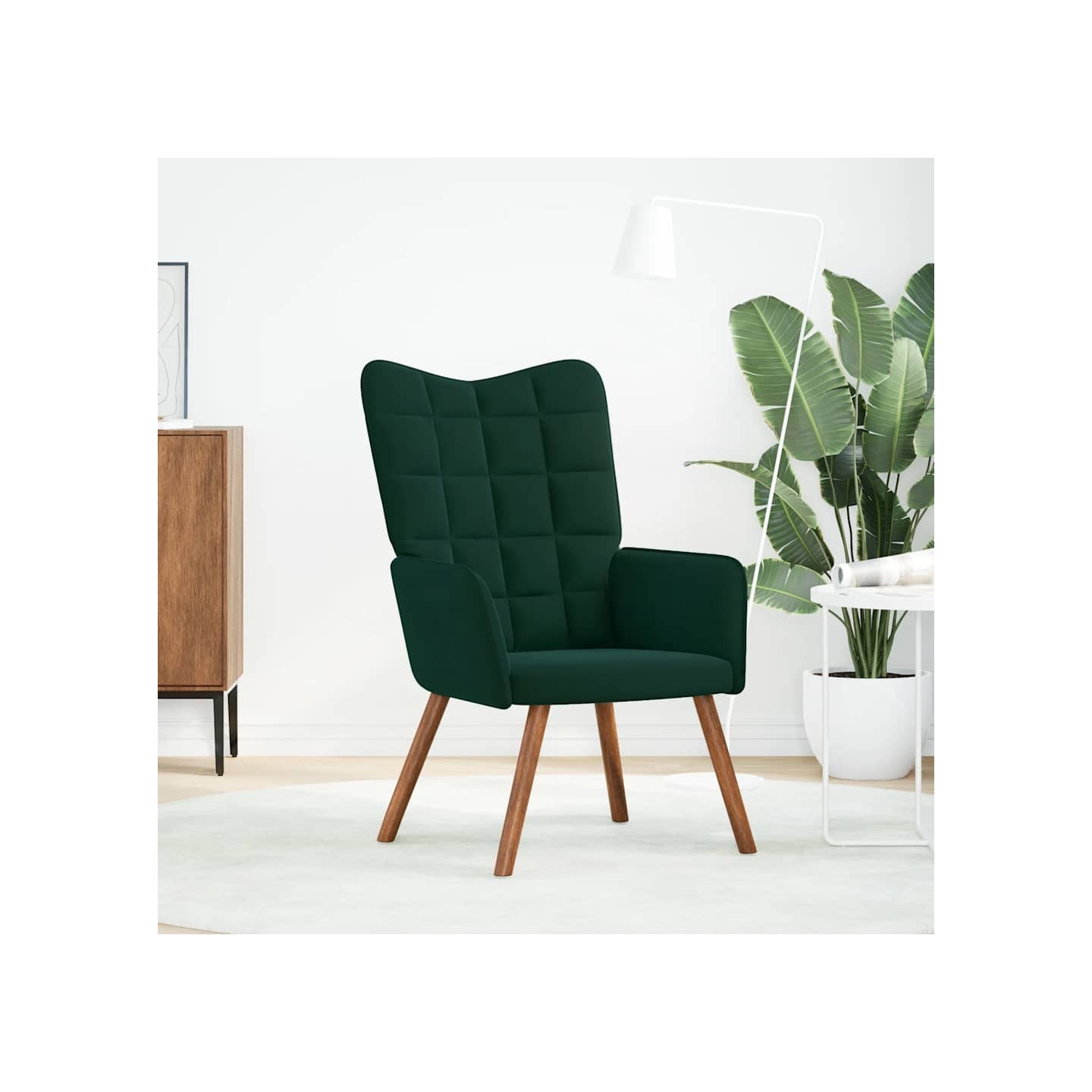 Chaise de relaxation Vert foncé Velours