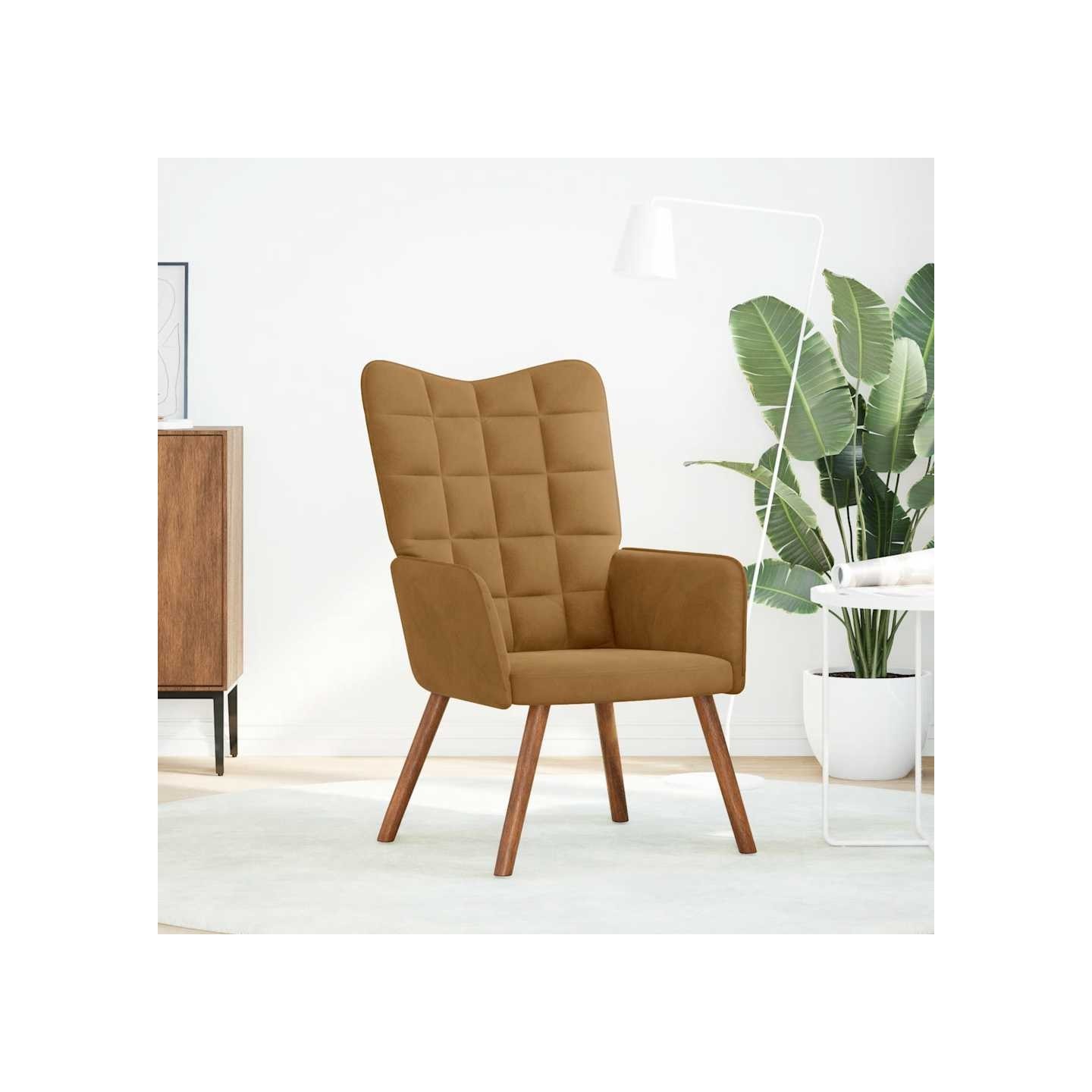 Chaise de relaxation Marron Velours