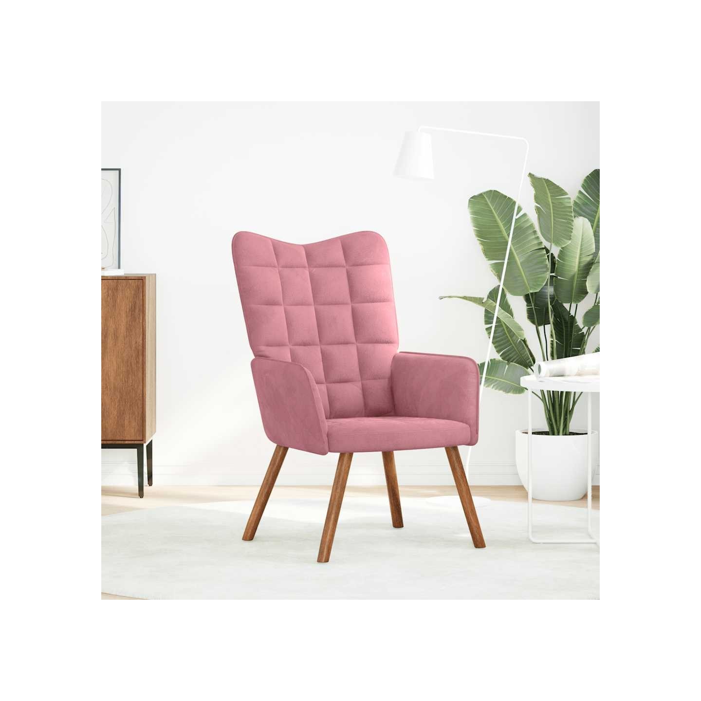 Chaise de relaxation Rose Velours