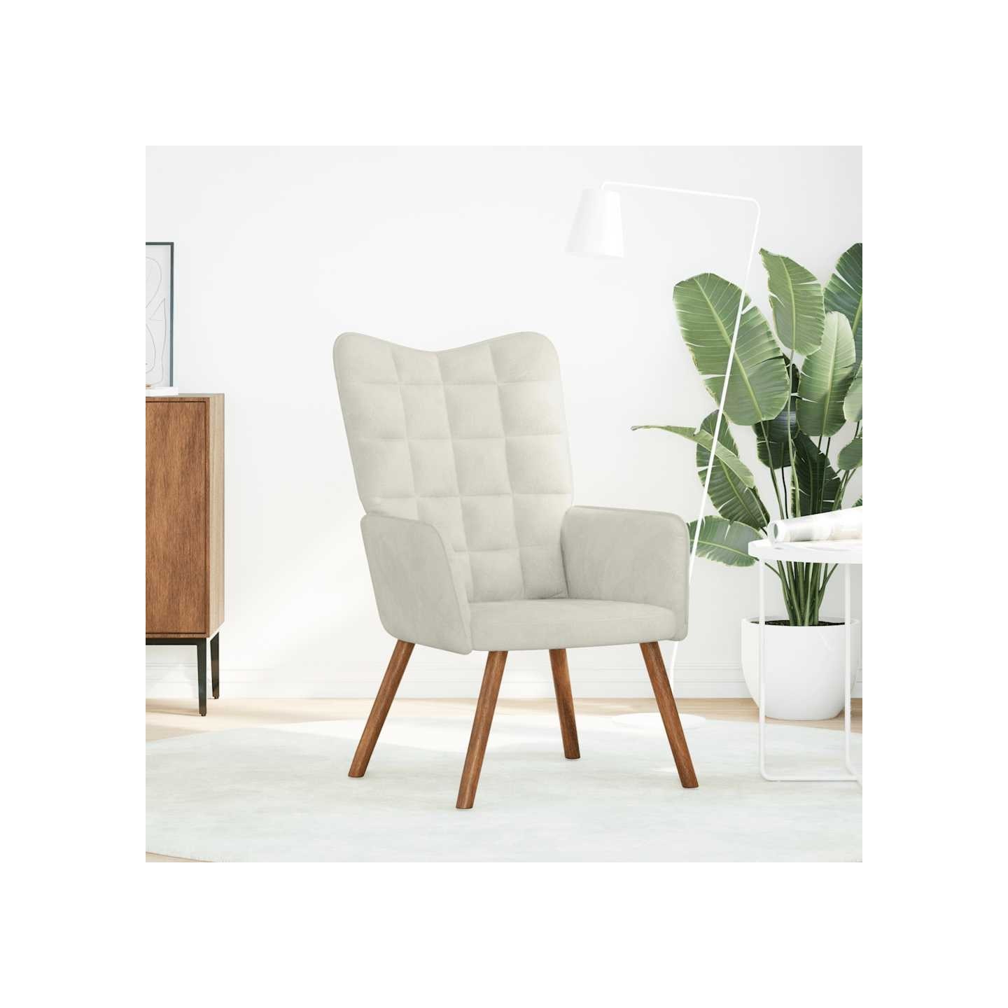 Chaise de relaxation crème velours