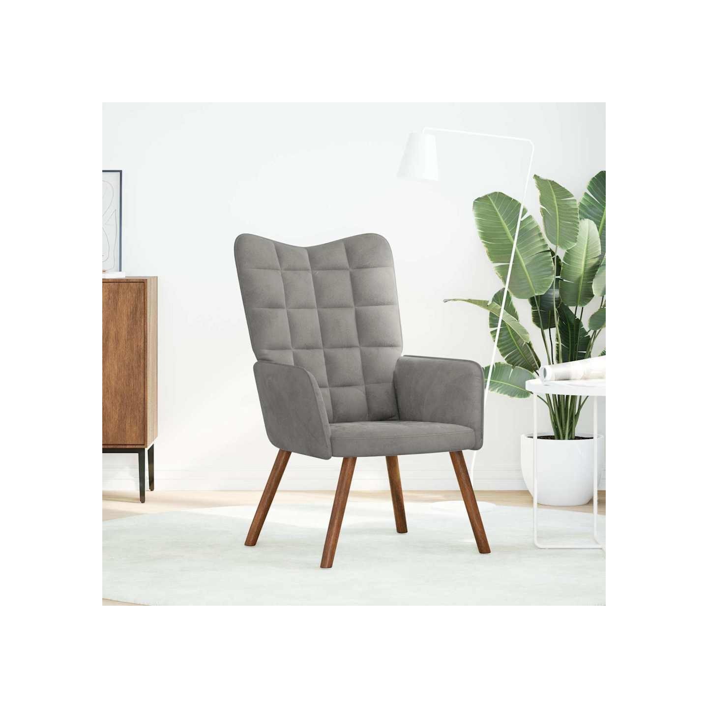 Chaise de relaxation Gris clair Velours