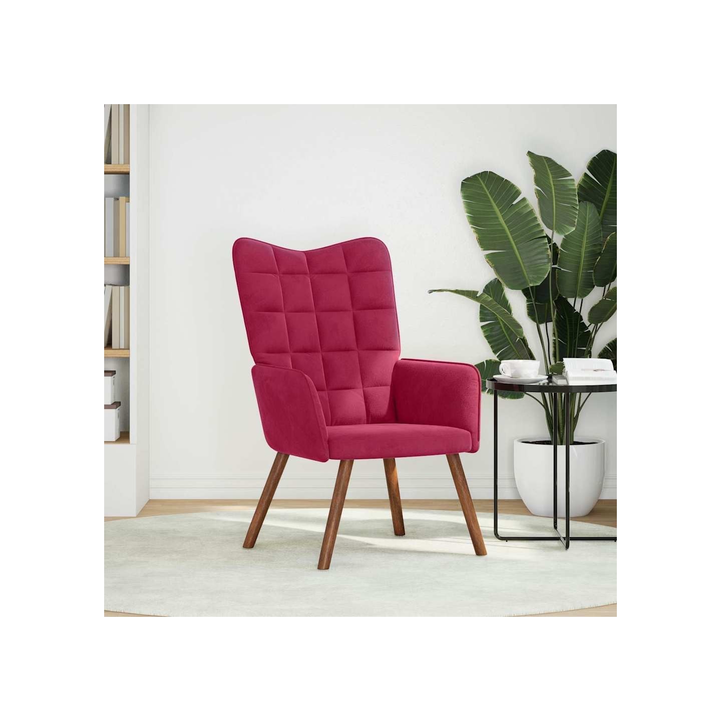 Chaise de relaxation Rouge bordeaux Velours