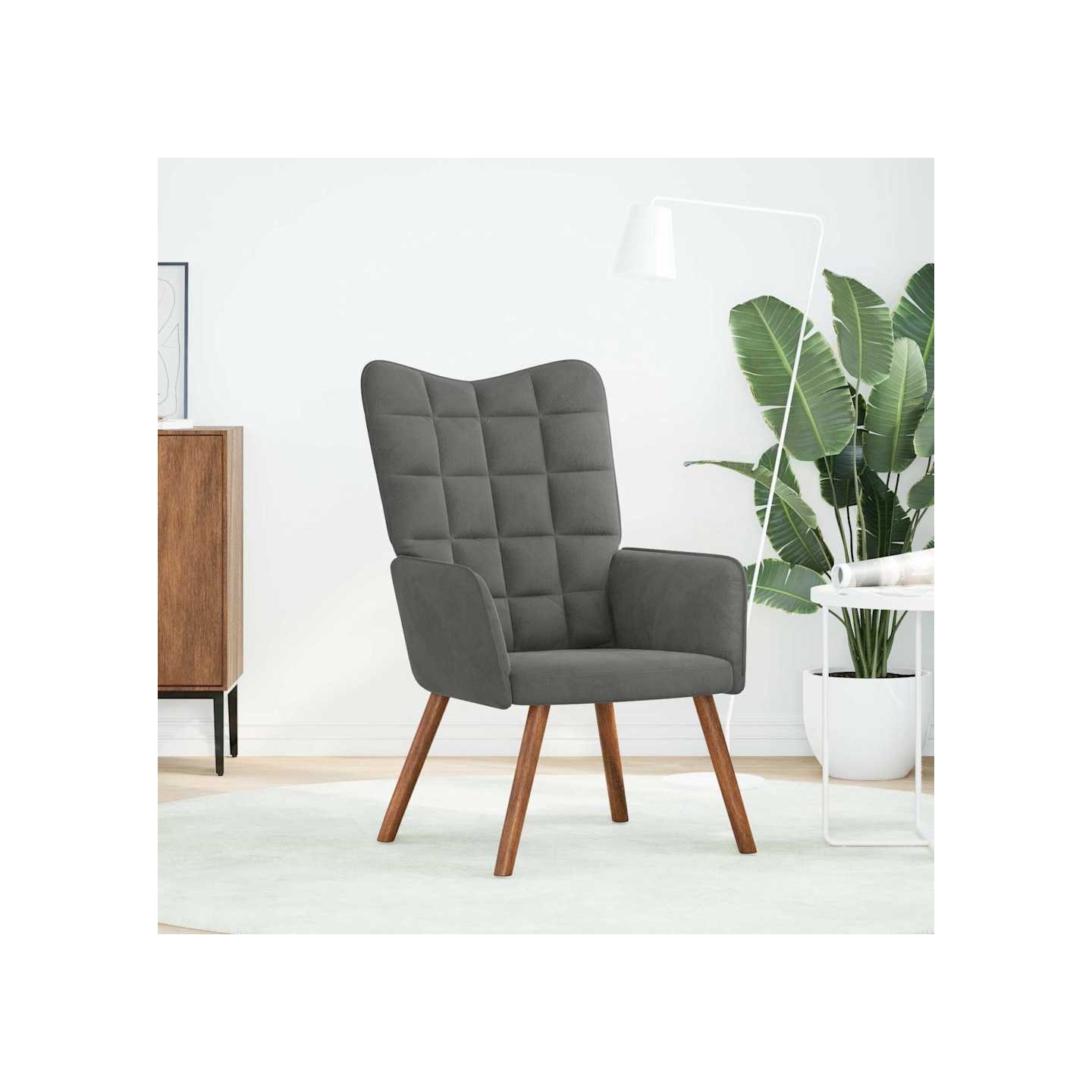Chaise de relaxation Gris foncé Velours