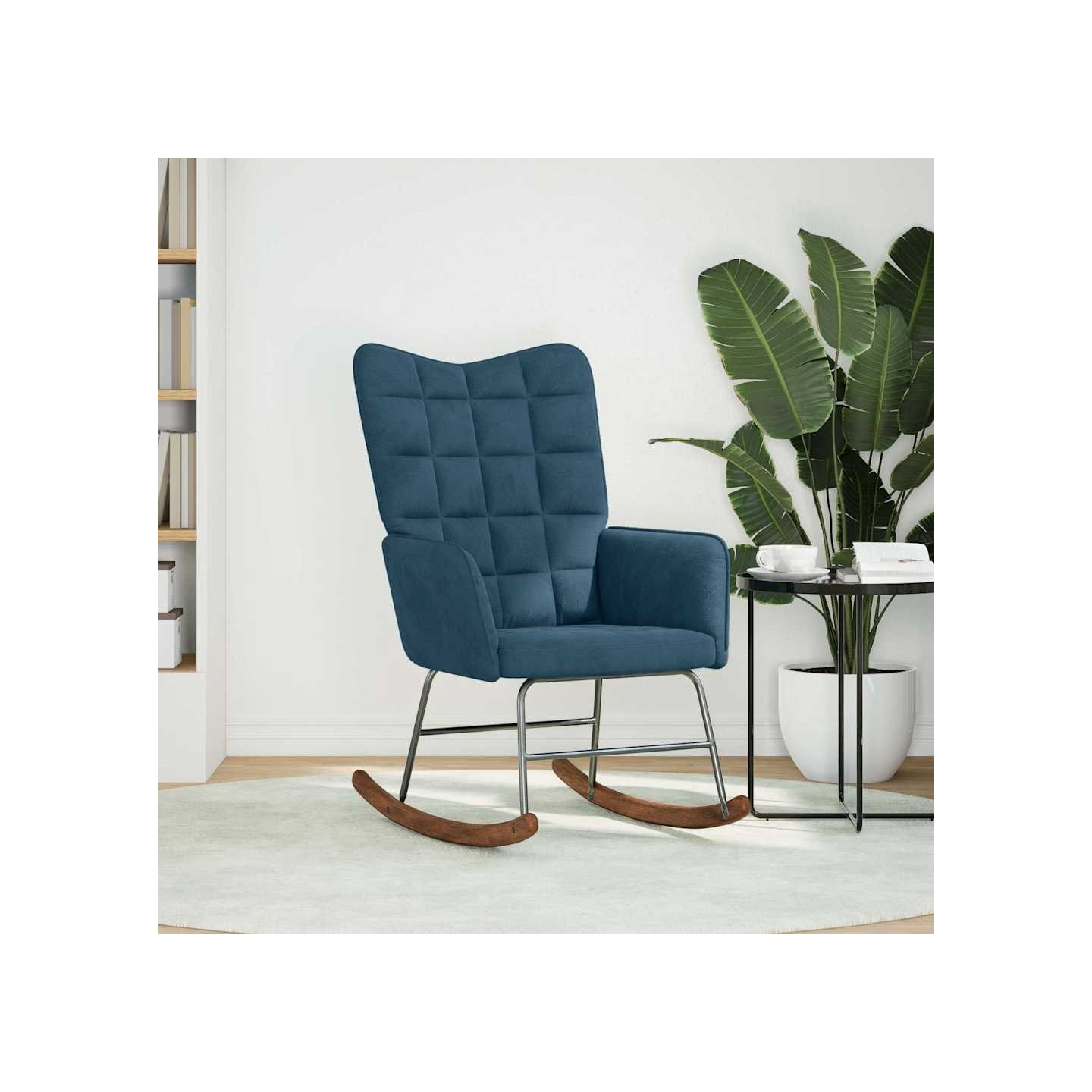 Chaise à bascule Bleu Velours