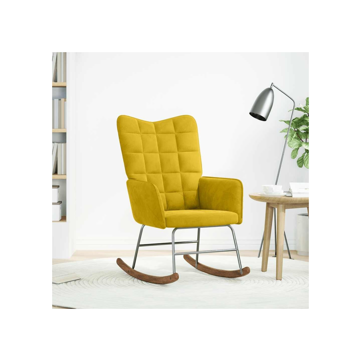 Chaise à bascule Jaune Velours