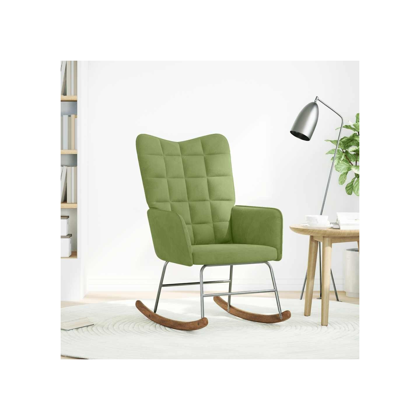 Chaise à bascule Vert clair Velours