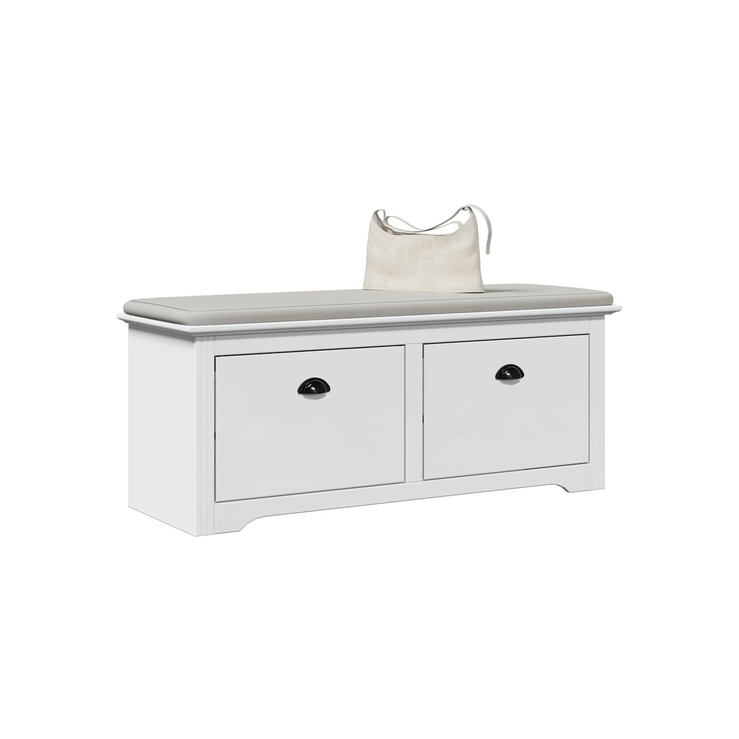 Banc de couloir BODO blanc 114x40x45 cm