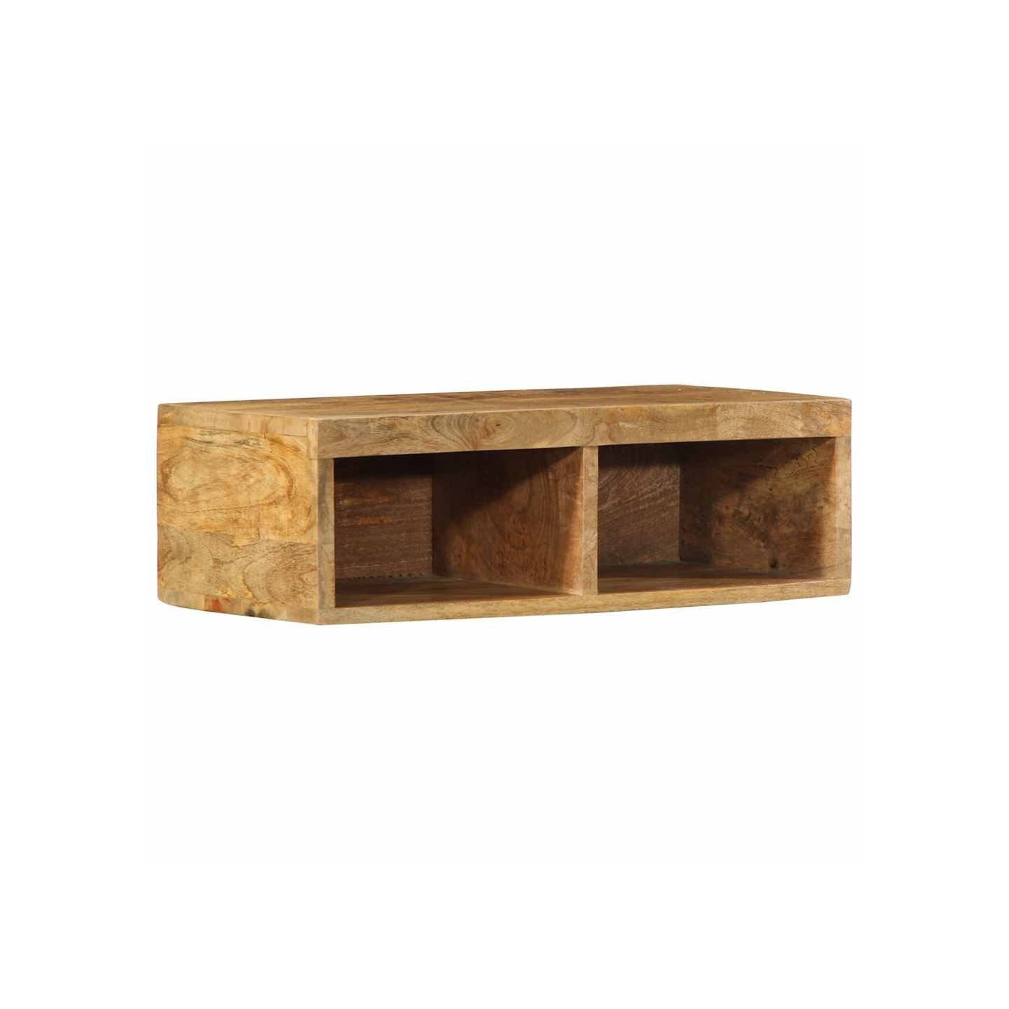 Meuble TV mural 60x30x19 cm bois massif de manguier brut