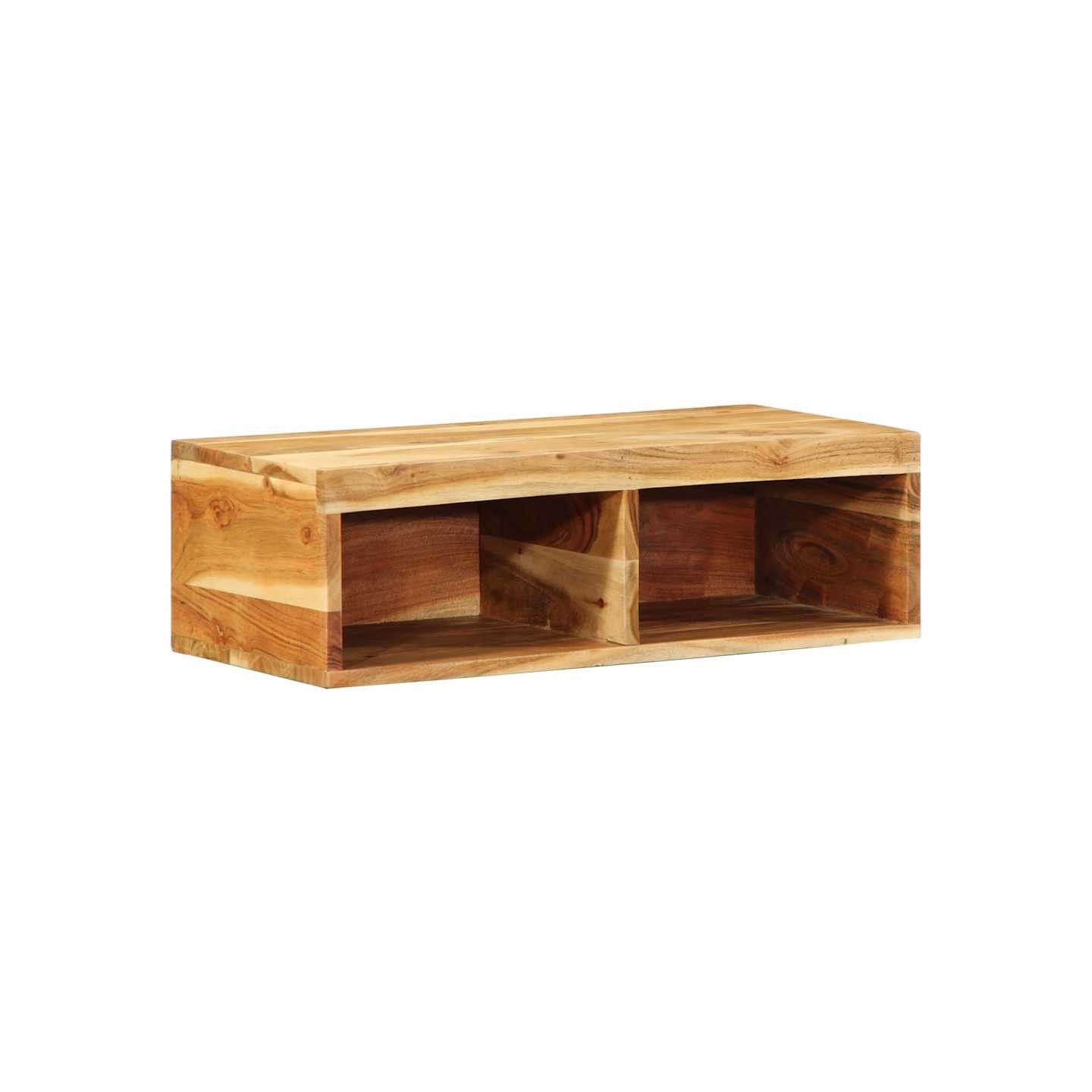 Meuble TV mural 60x30x19 cm bois massif d'acacia