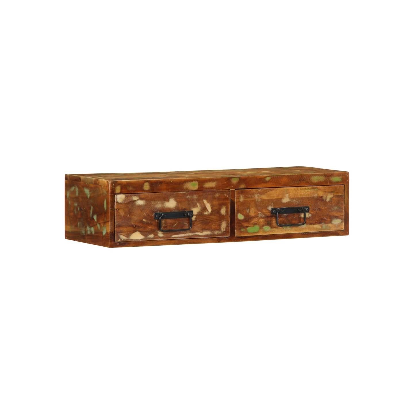 Meuble TV mural 80x30x19 cm bois massif de récupération