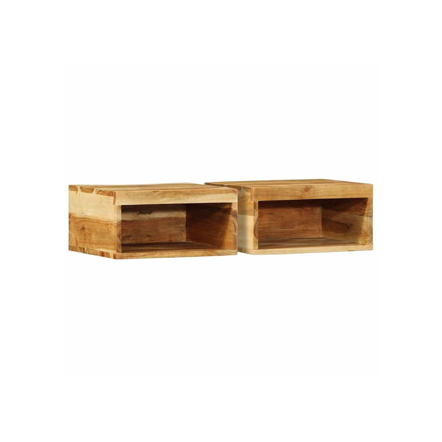 Meubles TV muraux 2 pcs bois massif d'acacia