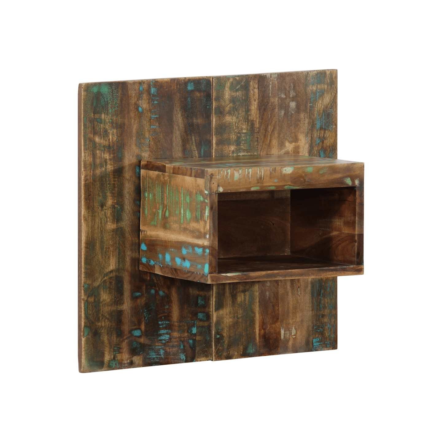 Table de chevet multicolore 50x27x50 cm bois de récupération