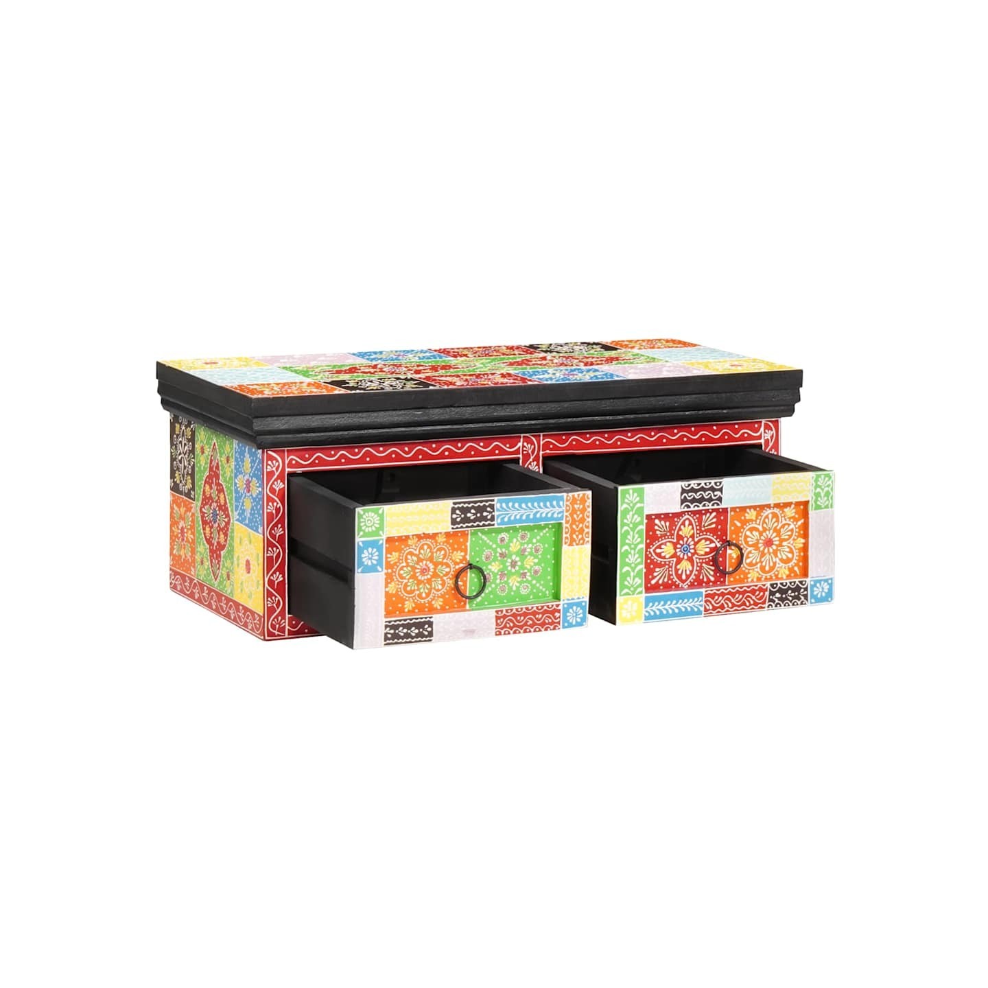 Meuble TV Multicolore 60 x 30 x 24 cm Bois de manguier massif