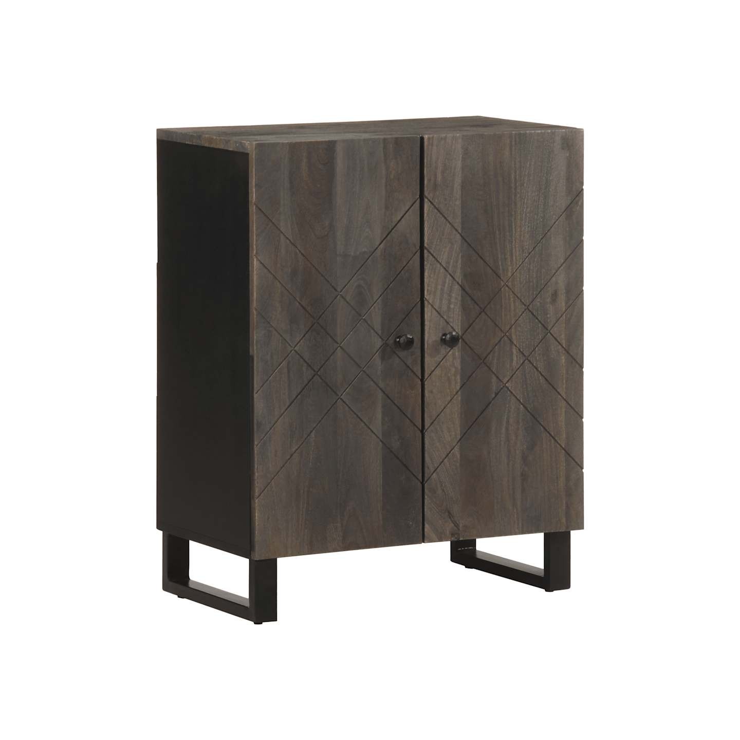 Buffet noir 60x33x75 cm bois massif de manguier