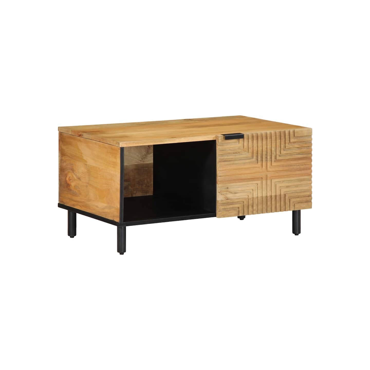 Table basse marron 80x50x40 cm bois de manguier massif