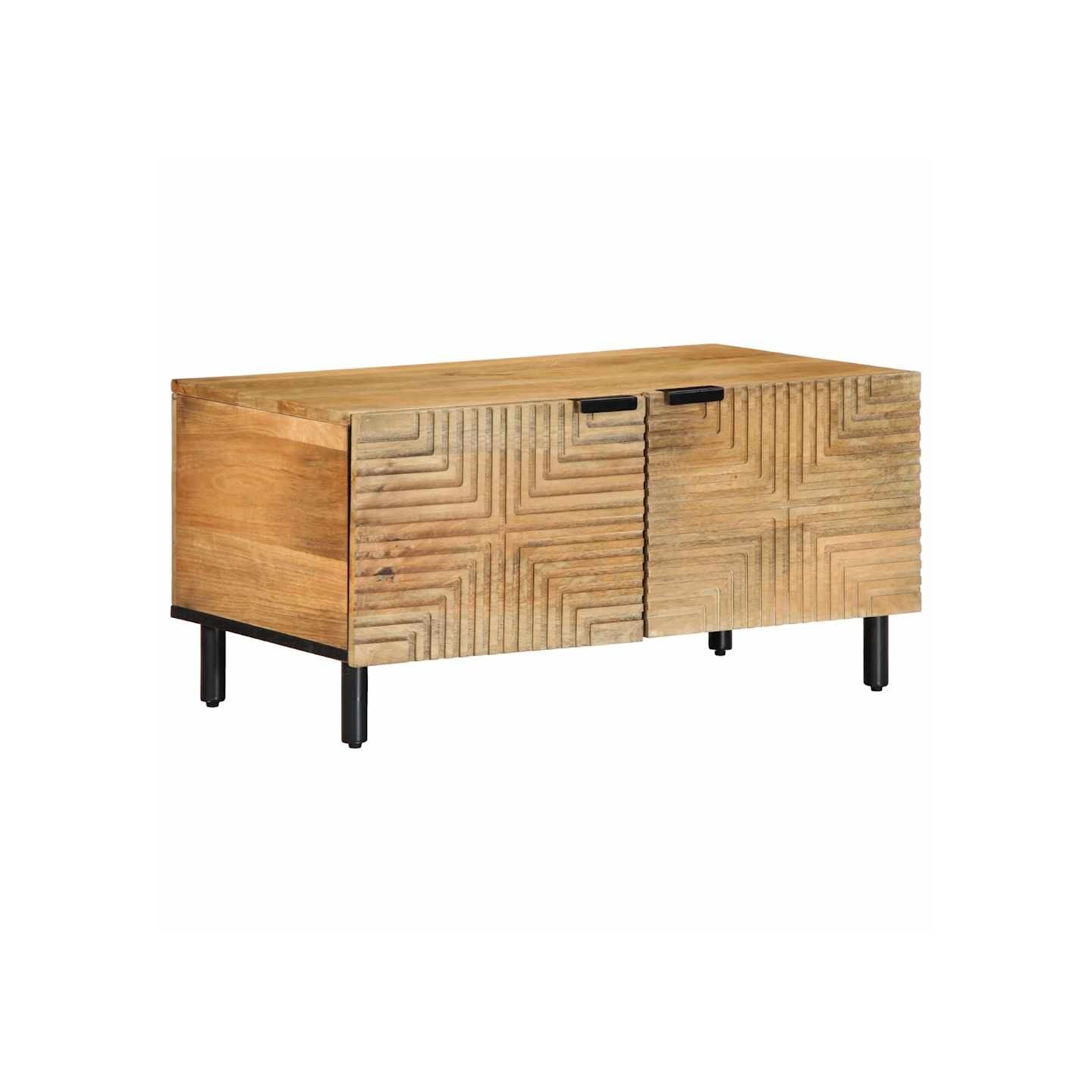 Table basse marron 80x50x40 cm bois de manguier massif